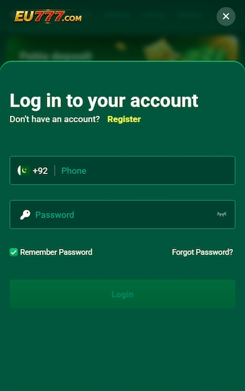 EU777 Register & Login